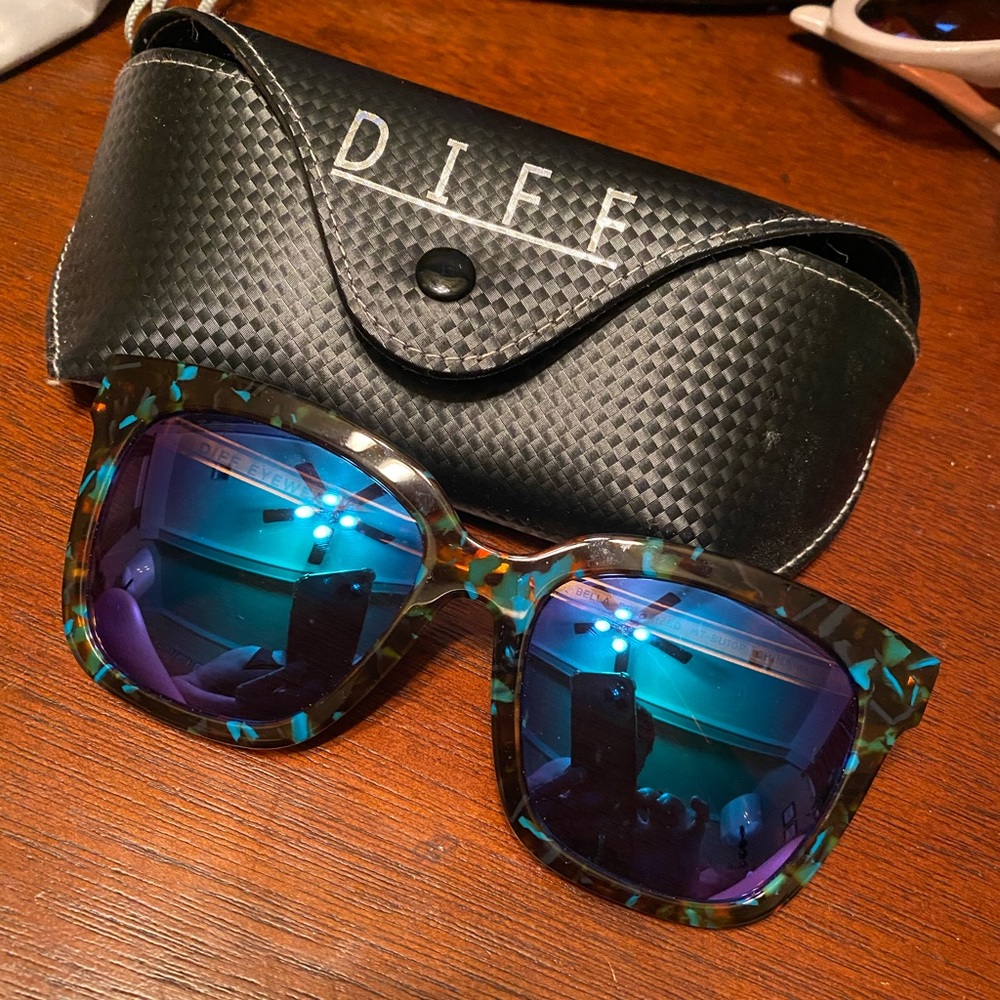 Diff Eyewear multicolor tortoise with turquoise